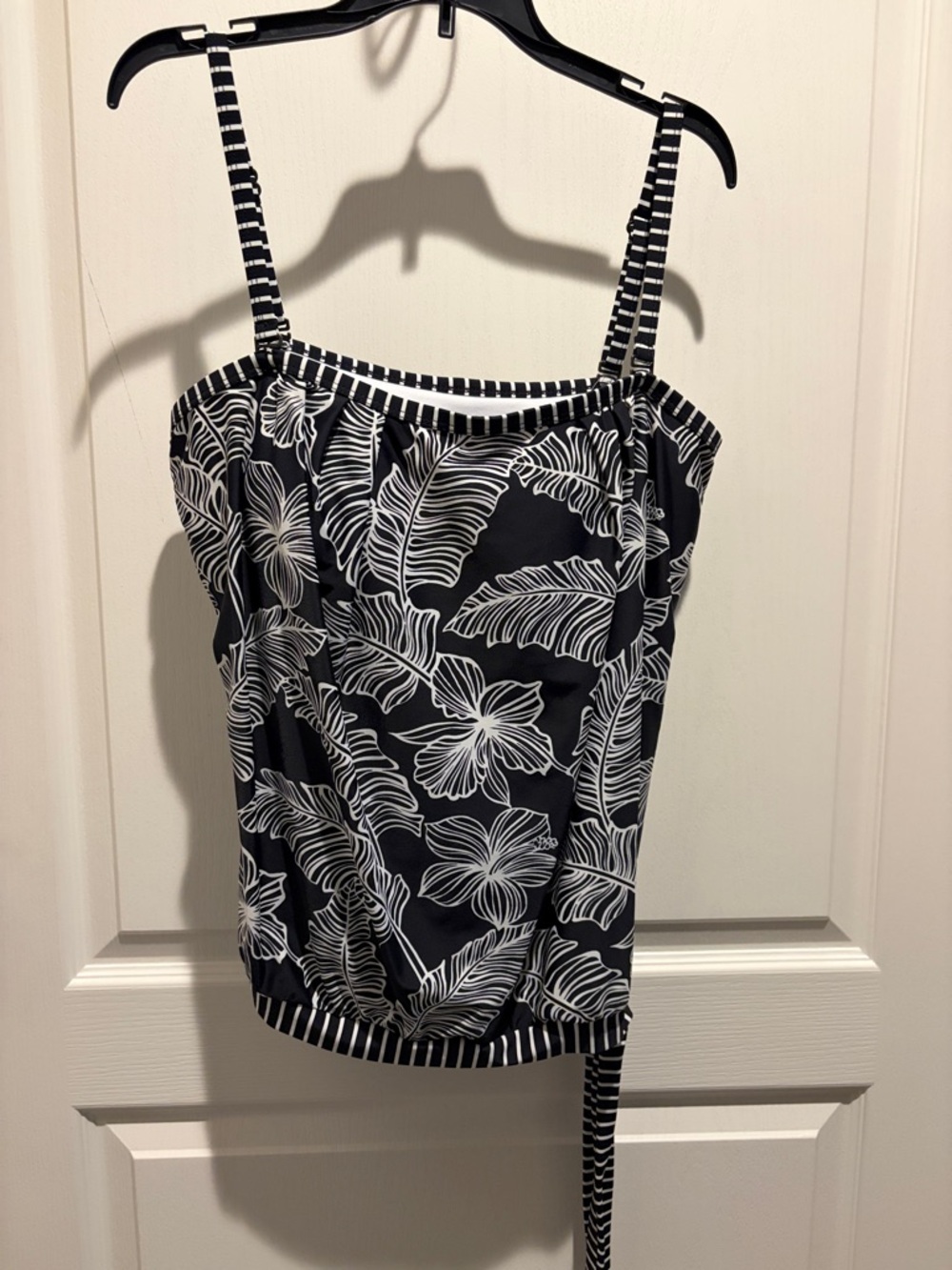 Island Escape Black & White Floral One-Piece Swim Tank